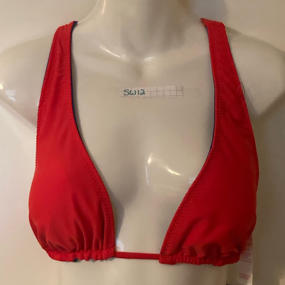 NWT XL Junior’s bikini swim top 15/17 reversible red blue New No Boundaries